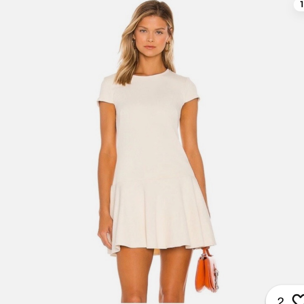 Amanda Uprichard Geraldine Cream Short Sleeve Dress Size Large
